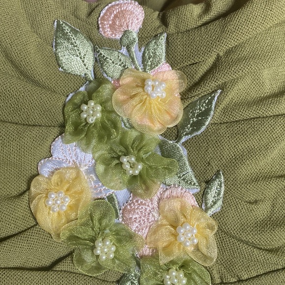 Vintage Y2K Mesh Blossom Flower Strapless Fairy top - Picture 5 of 9